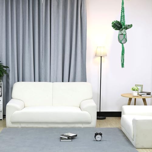 Macrame Indoor Plant Hangers, 2 stuks Hangende Plant Plank met stevige houten basis voor Home Decor, Hangende Muur Plafond raam, Zwart 5