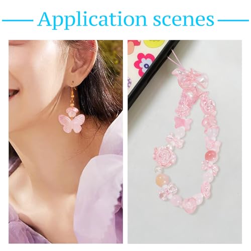 100g diverse acryl kralen roze bloem kralen boog vlinder bloemen spacer kralen blad bengelen bedels kralen Bulk voor armband sieraden maken 4