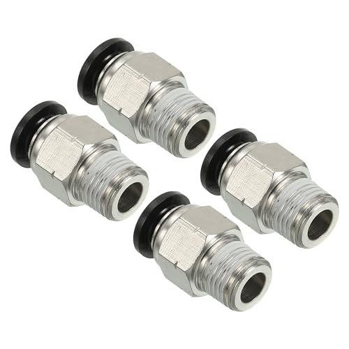 6mm x 1/8 inch NPT Push om mannelijke draad te verbinden, 4st Straight Quick Coupling, lucht en water Pneumatische lijn Aansluitslang