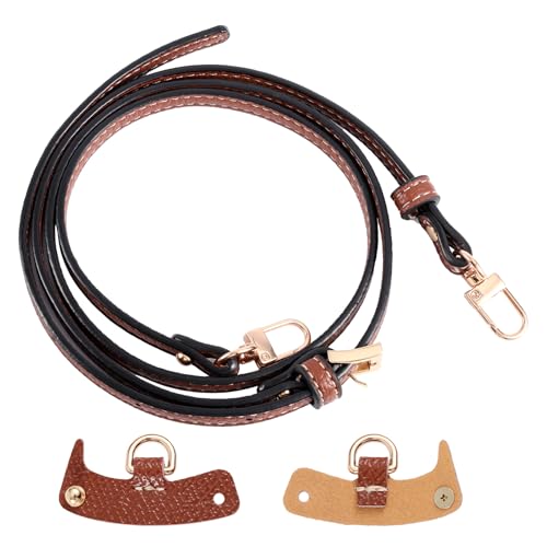 Lederen schouderband met Adapters, Bruin verstelbare vervangingsschouderband voor Crossbody Conversion Kit Compatibel met Longchamp Mini Tassen en Handtas Accessoires