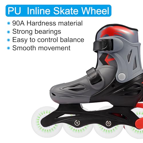 Kleurrijke Light Up Inline Skate Wielen 80mm, 4Scs LED knipperen Inline Roller Wheels 90A PU met lagers voor Indoor / Outdoor Scooter Vervanging, Groen 3