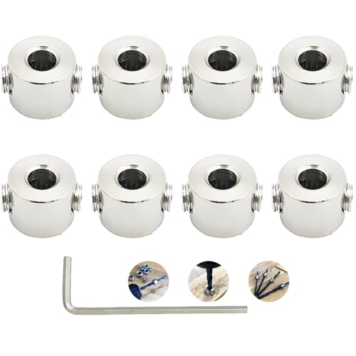 Dieptestopringen, dieptebegrenzing, boorringpositionering (ID: 5 mm, 8 stuks), met hex-sleutel voor boren, houtbewerking