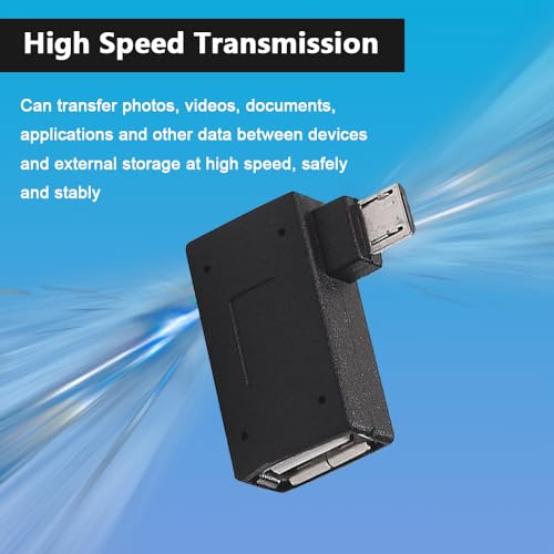 90 graden Micro USB OTG Adapter, (Links + Rechts), 2-in-1 Micro USB OTG Adapter met voeding voor Firestick, Streaming TV Stick, PlayStaion Classic (4-pack) 5