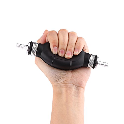 Rubber en aluminium Zwarte brandstofpomp overdracht Vacuümlijn Hand Primer Lamp Gas Benzine voor Car Boot Marine Outboard Accessoires (12mm)
