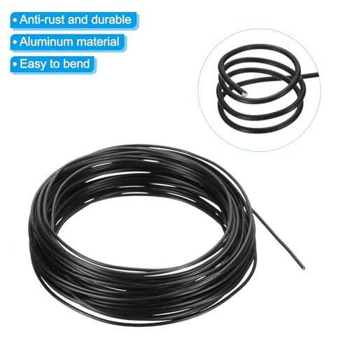 1.5mm Bonsai Trainingsdraad, 1 Roll Flower Wire Stengels Geanodiseerd Aluminium Boom Draad 32,8 Voeten Totaal voor Tuinieren Branch Bijlage, Zwart 4