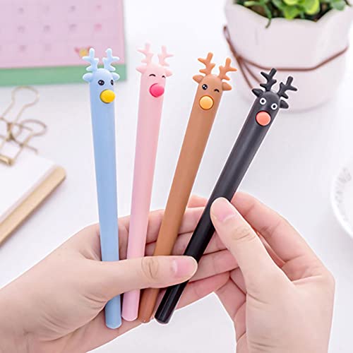 Mooie creatieve cartoon Ballpoint Pen Zwarte inkt Schrijven Pennen Leuke vorm Neutrale Pennen 0.5mm Kawaii Gel Ink Pennen voor Kids Novelty Pennen voor het schoolkantoor Familie 10 stuks Elk