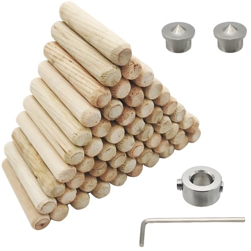 Houten handdoekset, 8 mm, 55 st Houten handdoekspelden, 2 st Dowel Pins Midden en 1 st Drill Diepteplug met Allen sleutel, voor Grooved Grooved Craft, DIY