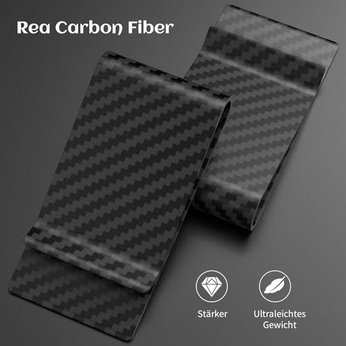 Cash Clip, Ultralight Carbon Fiber Business Geld Cash Clip Credit Cards Clamp Portemonnee (zwart)