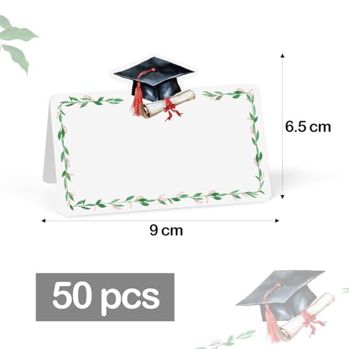 50 stuks tafelkaarten voor afstudeerfeest, tafelkaarten, afstudeerfeest, tafel decoratie, afstuderen, kaarten, papier, uitnodigingen