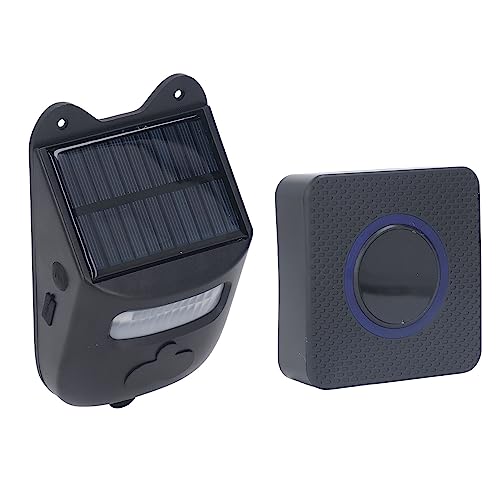 Solar Doorbell 129db Draadloze Beweging Detectie Alarm Binnen Beweging Sensor Alarm Solar Oprit Alarm Infrarood Sensor Deurbel Flashing Light voor boerderijen Camping Homes (EU-plug)
