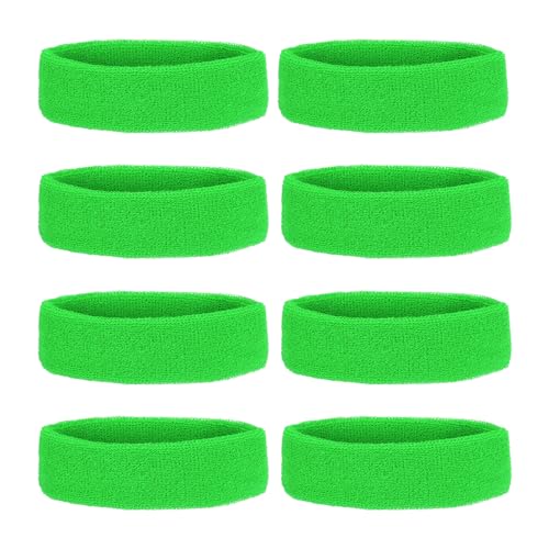 Sweatbands, 8 stuks Terry Sweatband voor vrouwen en mannen, Sport, Basketbal, Tennis, Athletic Gym, Training, Fruit Groen