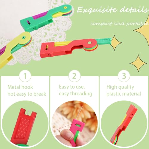 12 Stuks Naald draadsnijden Automatische Threading Hulpnaald draadsnijden Eenvoudige Automatische DIY Threading Tool Verbeterde Automatische Naald Threading voor Hand Naaien DIY 3