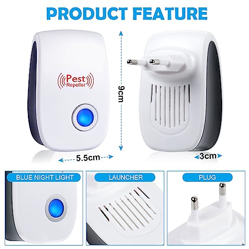 6 stuks ultrasonische muggenrepel voor muizen, insecten, muggen, spinnen, mieren, kakkerlakken 3