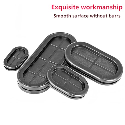 Verpakking van 10 Rubber Grommets, 13x27mm Grommets, Oval Wire Grommets, Double Sided Rubber Hole Plugs Grommets, Black Rubber Hole Plugs voor Draadkabel 4