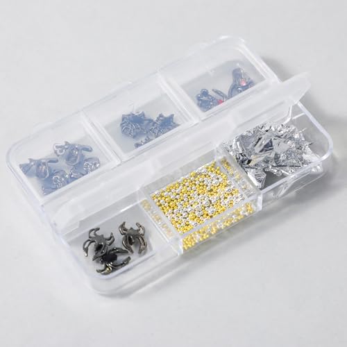 Halloween Nail Stickers, 3D Emgraphed Skeleton Design, Spider Nail Art voor vrouwen, Realistische Nail Decoratie voor kostuum en feest