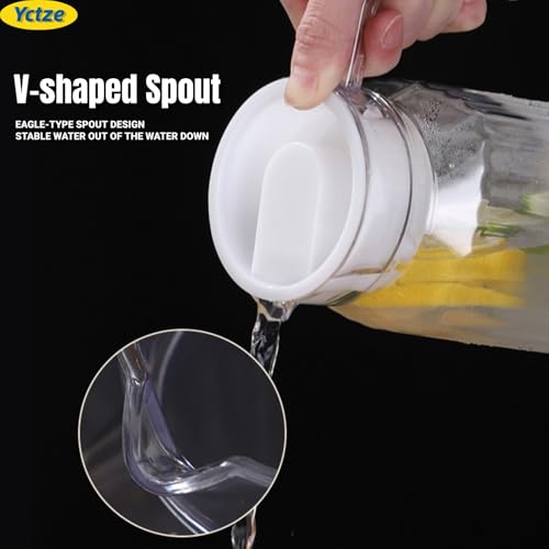 Serveergoed, kleine glazen kan Acryl Transparante Juice Bottle Striped Water Ice Cold Juice Jug met deksel voor Bar Home (500ML) 3