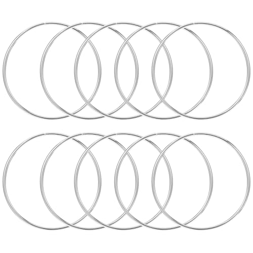 10 stuks metalen ringen voor ambachtelijke hoepels Bloemen Macrame hoepels ringen voor het maken van bruiloft krans decor, droom catcher en DIY Centerpiece muur hangen Craft (Zilver, 200