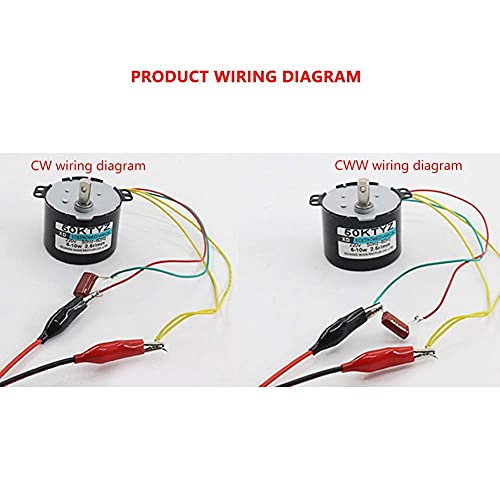 50KTYZ Permanente Magneet Synchroon Motor CW/CCW Low Speed Hoge Torque Elektrische Motor AC 220V 6-10W Miniatuur (30RPM) 5