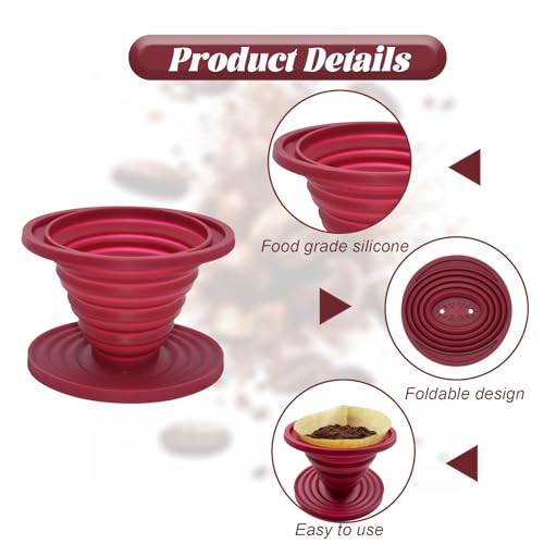 Koffie Filter Camping Koffie Filter Opvouwbare Koffie Filter Houder Siliconen Koffie Dripper Draagbare Koffie Filter Opvouwbaar voor thuis Camping reizen 3
