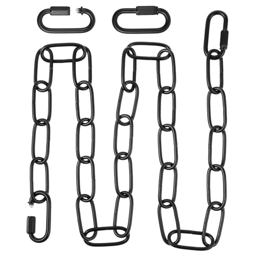 0.9m stalen ketting, roestvrij stalen ketting met 2 sloten, zwarte ketting voor opknoping, schakelketting voor het aansluiten van verschillende lampen, kooilampen, plafondlampen, kroonluchters, enz.