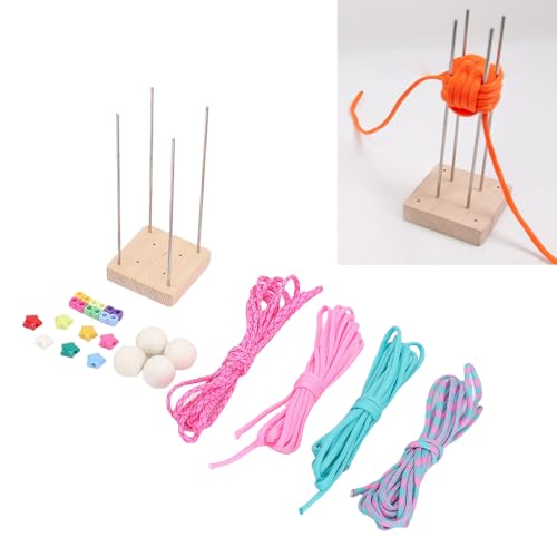 Monkey Fist Making Material Pack Paracord Ball Weaving Kit, DIY Wood Beads Keychain Tool met Tutorial voor Outdoor Adventures 4