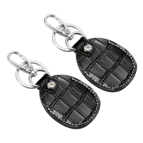 Lederen sleutelhanger, echt lederen sleutel geval RFID Keychain Protector Air Tag houder sleutelhanger geval
