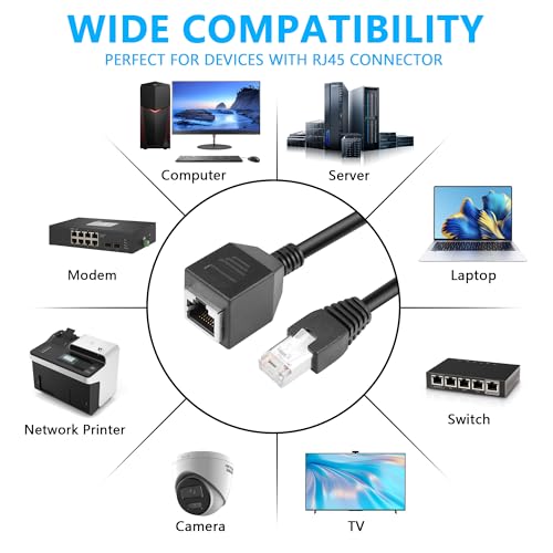 Cat6 Ethernet Kabel met Aan/Uit Switch High Speed RJ45 Man naar vrouw Extension Kabel met 304 Switch Cat6 Internet Network Kabel, 1m 3.3FT (Man naar vrouw) 4