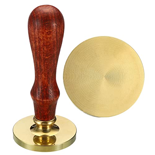 40mm Ronde Wax zegel stempel, verwijderbare messing hoofd zonder snijden houten handvat Retro voor envelop uitnodiging wijn verpakking Cadeauverpakking