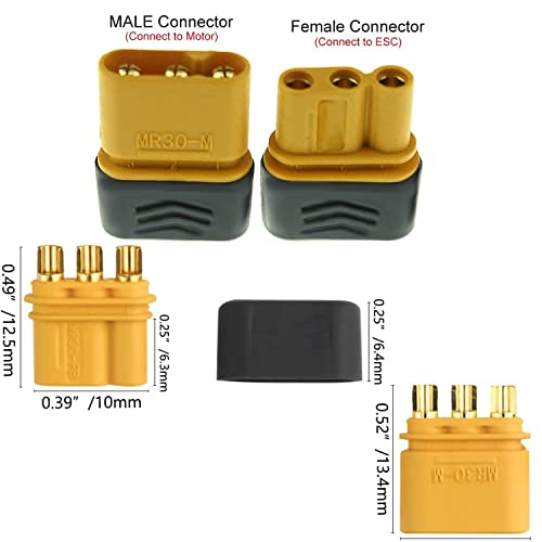 MR30 stopcontacten, 10 paar MR30 batterij stopcontacten, mannelijke vrouwelijke stopcontacten, MR30 jas behuizing, stekker voor RC model en meer (10 st MR30H stekkers + 10 st MR30 stekkers) 3