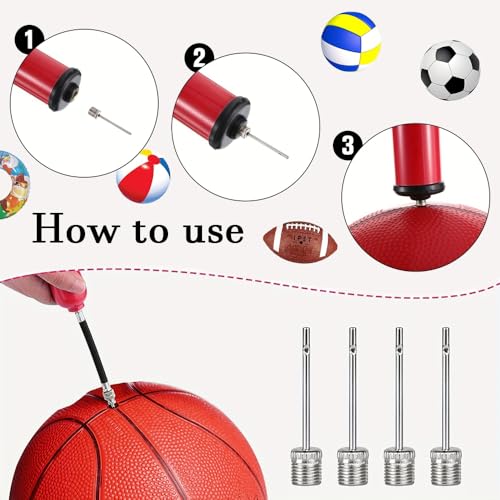 20 st. Ball Pump Naalden, Roestvrij stalen opblaasnaald met zijgat, Draagbare opblaasbare pomp voor Basketbal, Voetbal, Sportballen 4