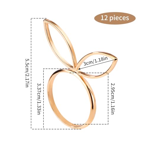 12 st. Paashaas Napkin Ringen, Golden Rabbit oor Pasen Napkin houder leuke Napkin Buckles voorjaar diner tafel decoratie voor feest bruiloft banket omgeving