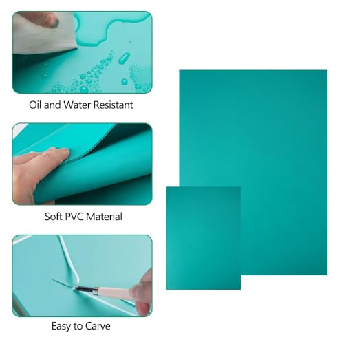 4 stuks zacht Rubber Linoleum vellen, PVC Linoleum plaat flexibele gladde en delicate oppervlakte gladde Gravure, zacht Rubber Lino Printplaat voor gravure, ambachten (2 stukken A4+2 stuks A6) 3