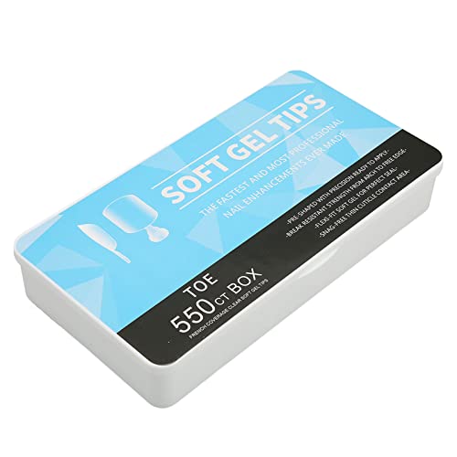 550Stuks Valse Teenail Tips Volledige cover Duidelijke kunstmatige Ultrathin Multi Size ademende teen Nail Tips met opslag doos