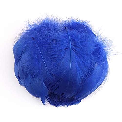 Pak van 100 kleurrijke veren voor ambachten, natuurlijke veren, ganzenveren, indianen, ambachtelijke veren voor doe-het-zelf kunstwerk, maskers hoeden, oorbellen, haar sieraden, droom catcher, bruiloft, carnaval, partij, decoratie, 7-12 cm, blauw