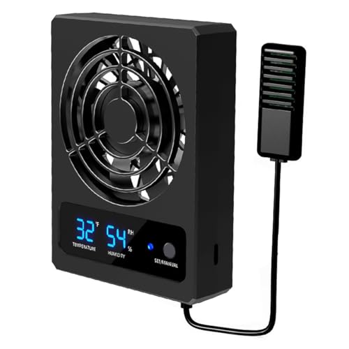 Reptiel Vivarium Koeler, Reptiel Temperatuur en Vochtigheid Meter, Automatische Ventilatie Ventilatie Ventilatie Ventilator Controle voor Rainforest Terrarium Vivarium Reptielen