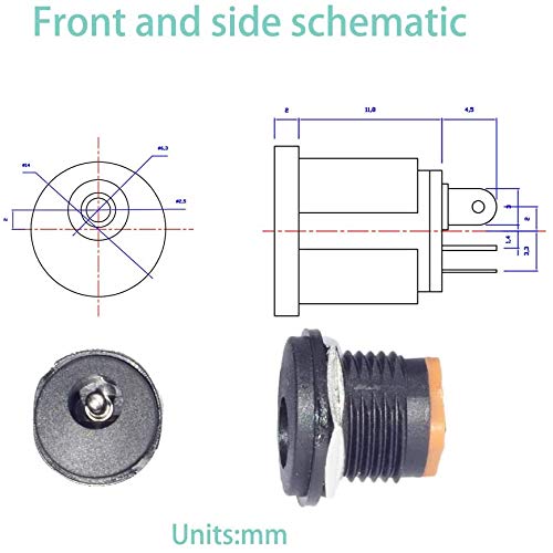 5.5MM x 2.5MM 12st Man DC Plug Solder Power Jack Adapter Connector 5.5MM x 2.5MM Vrouwelijke DC Power Jack 3Pin Panel Mount Connector+12 Pack stofdicht Plug 4