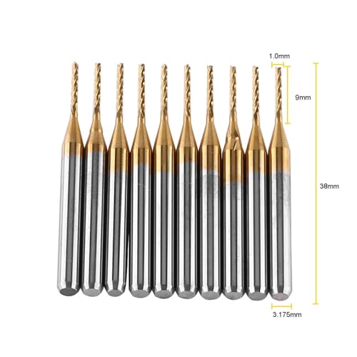 10 st 1mm wolfraam Carbide End Mill Jacket Milling Cutter Graveren Bits Rotary Burrs Set (38x3,17x1,0mm)