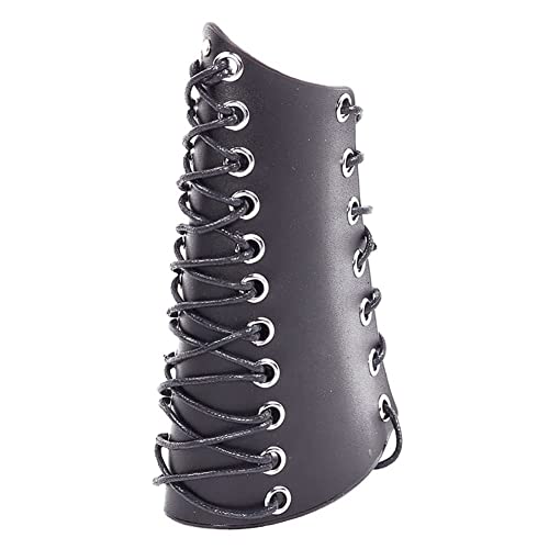 Lederen Boogschieten Armguard Armguard Bracer, Boogschieten Armbeschermer Protectio jacht schieten Lace-up Lederen Armguard voor Compound Recurve Bow Black
