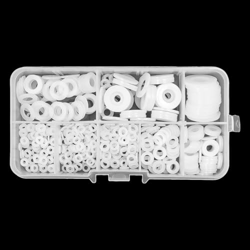 500st Witte Nylon ringen set - Plastic platte O-ring ronde pakking ringen Assortiment voor buizen, kranen, mechanische reparaties - M2/M2.5/M3/M4/M5/M6/M8/M10