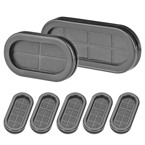Verpakking van 10 Rubber Grommets, 13x27mm Grommets, Oval Wire Grommets, Double Sided Rubber Hole Plugs Grommets, Black Rubber Hole Plugs voor Draadkabel