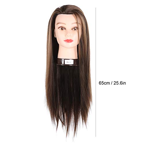 Mannequin Hoofd Menselijk Haar, Haarstyling Trainingskop, voor Haarstyling en Vlees 65 Cm voor Schoonheidsopleiding en Salonggebruik