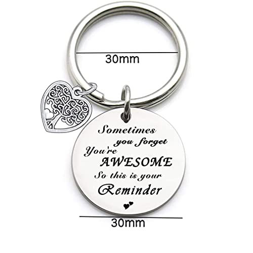 Soms vergeet je dat je geweldig inspirerende sleutelhanger Verjaardagscadeaus voor jongen/meisje/mannen/vrouwen collega waardering sleutelhanger, pensioen, verjaardag, kerstmis, nieuwjaar, zilver