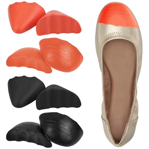 4 paar scholen voor losse scholen, PU-schuim teeninzetten voor scholen te grote inlegzolen om scholen klein te maken voorkomen dat de ziel glijdt voor dames en hier, casual sport