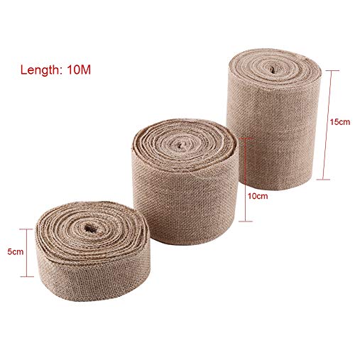 Hessischer Stofzak, 10 m Geweven, Rustiek, Jute, Sackleinen Stoff Band Tischl?ufer Hochzeit Decoratie (15 cm)