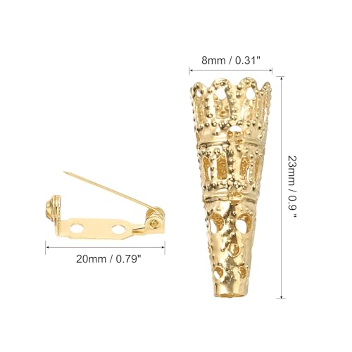 23 mm Corsage decoratieve houder, 6 stuks broche pin vaas zak Boutonnieres houd met stapspelden voor bruiloft feest doe-het-zelf ambachten, roségoud