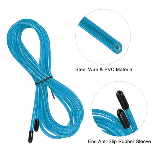 10m Speed Jump Replacement Cable 4.5mm Professional Skipping Touw Vervanging voor High Speed Skipping Touwen, Blauw 4