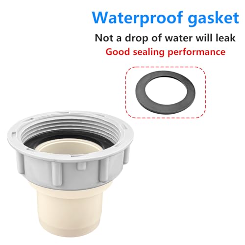 1 stuk gootsteen afvoer leiding connector, 56mm vrouwelijke draad pijp schroef verbinding met afdichting en Ø 40mm stopper 3