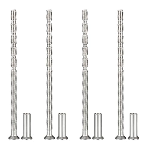 4 stuks Meubilair Aansluiting Schroeven M4 x 80 mm Phillips Countersunk Head Schroeven Set met Mouwmoer en Mouw Schroeven, Meubels Connector Schroeven voor de deur handgrepen, Cabinet Handles