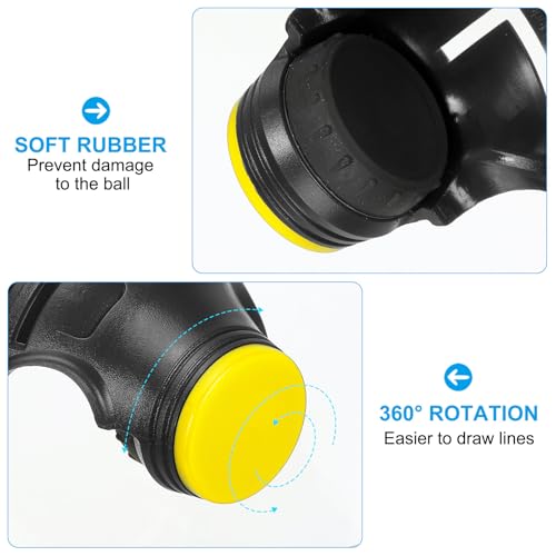 Golf Ball Marker Stencil 360 Degree Triple Track Golf Bal Uitlijning Markering Tool Line Tekening Marker voor mannen Vrouwen, Zwart / Geel 3