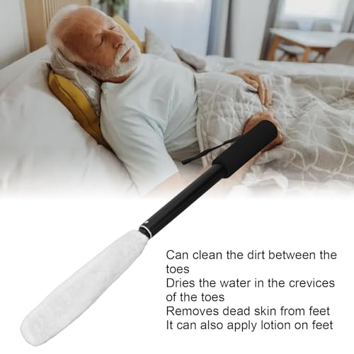 Teenreinigingsborstel, Herbruisbare Intrekbare Voetschrobber met 3 Stuks Droghoezen Perfecte Keuze voor Beperkte Mobiliteit